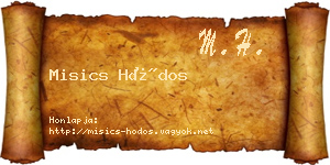 Misics Hódos névjegykártya
